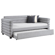 Modern Bouclé Twin Daybed with Twin Trundle
