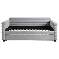 Modern Bouclé Twin Daybed with Twin Trundle