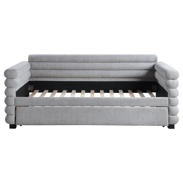 Modern Bouclé Twin Daybed with Twin Trundle
