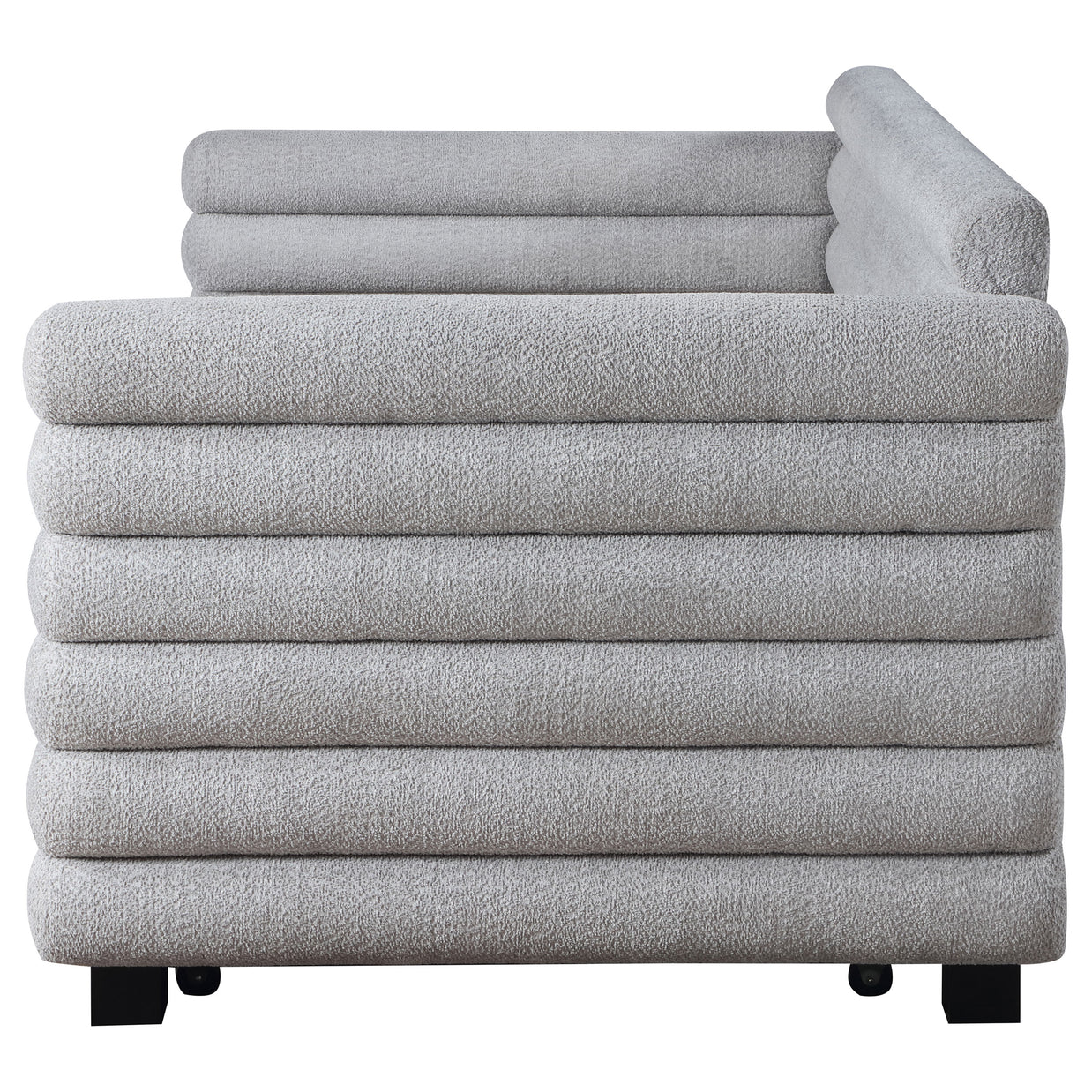 Modern Bouclé Twin Daybed with Twin Trundle