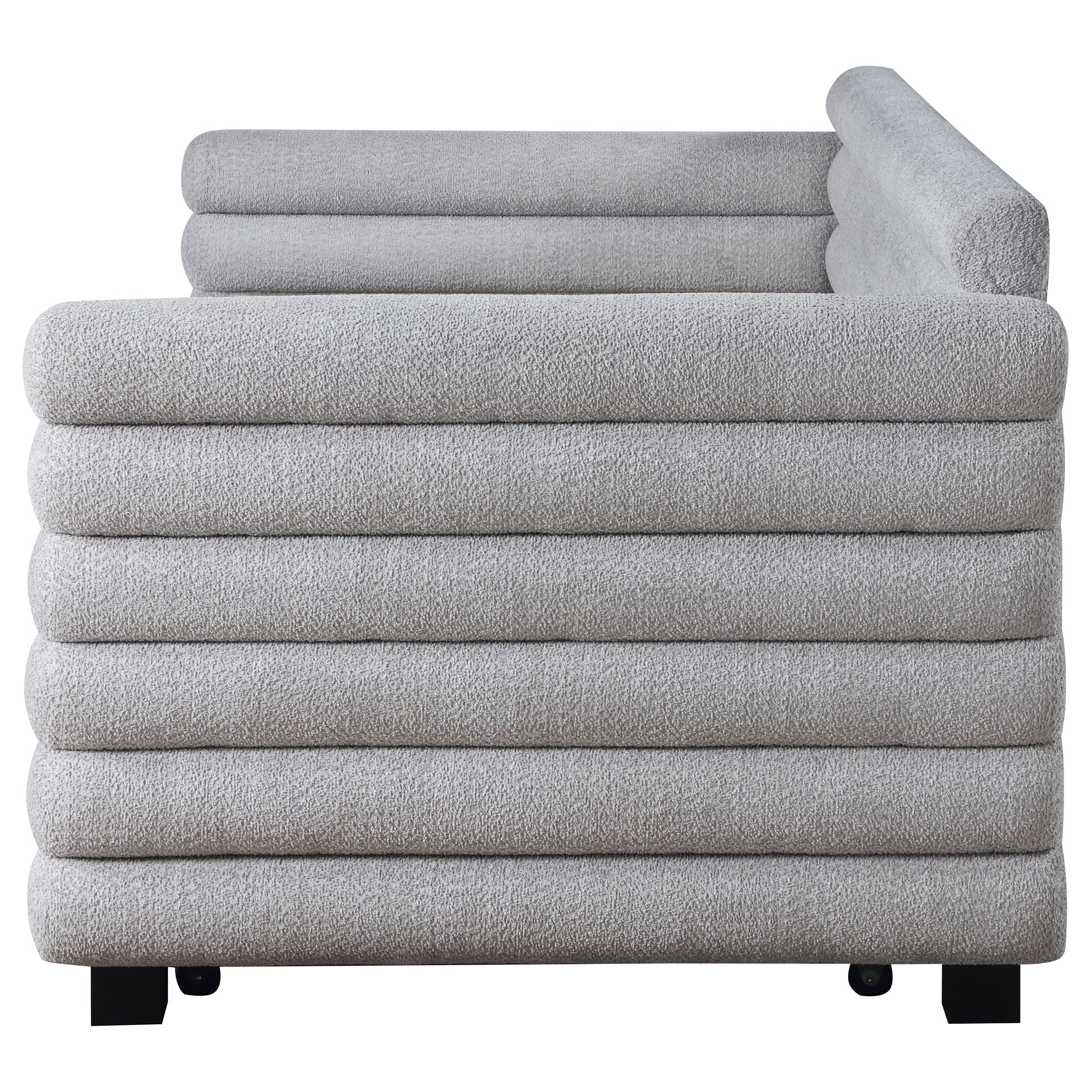 Modern Bouclé Twin Daybed with Twin Trundle