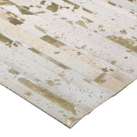 Patchwork With Gold Accents Cowhide Rug