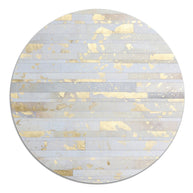 Handcrafted Leather Patchwork Round Rug