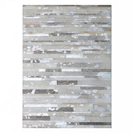 Patchwork With Gold Accents Cowhide Rug