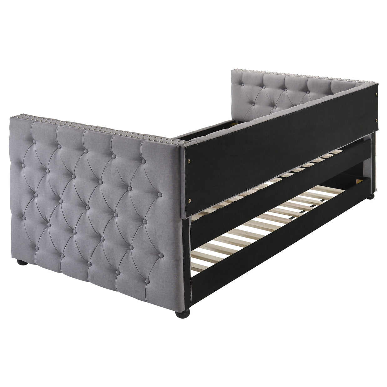 Gray Modern Tufted Daybed w/ Trundle