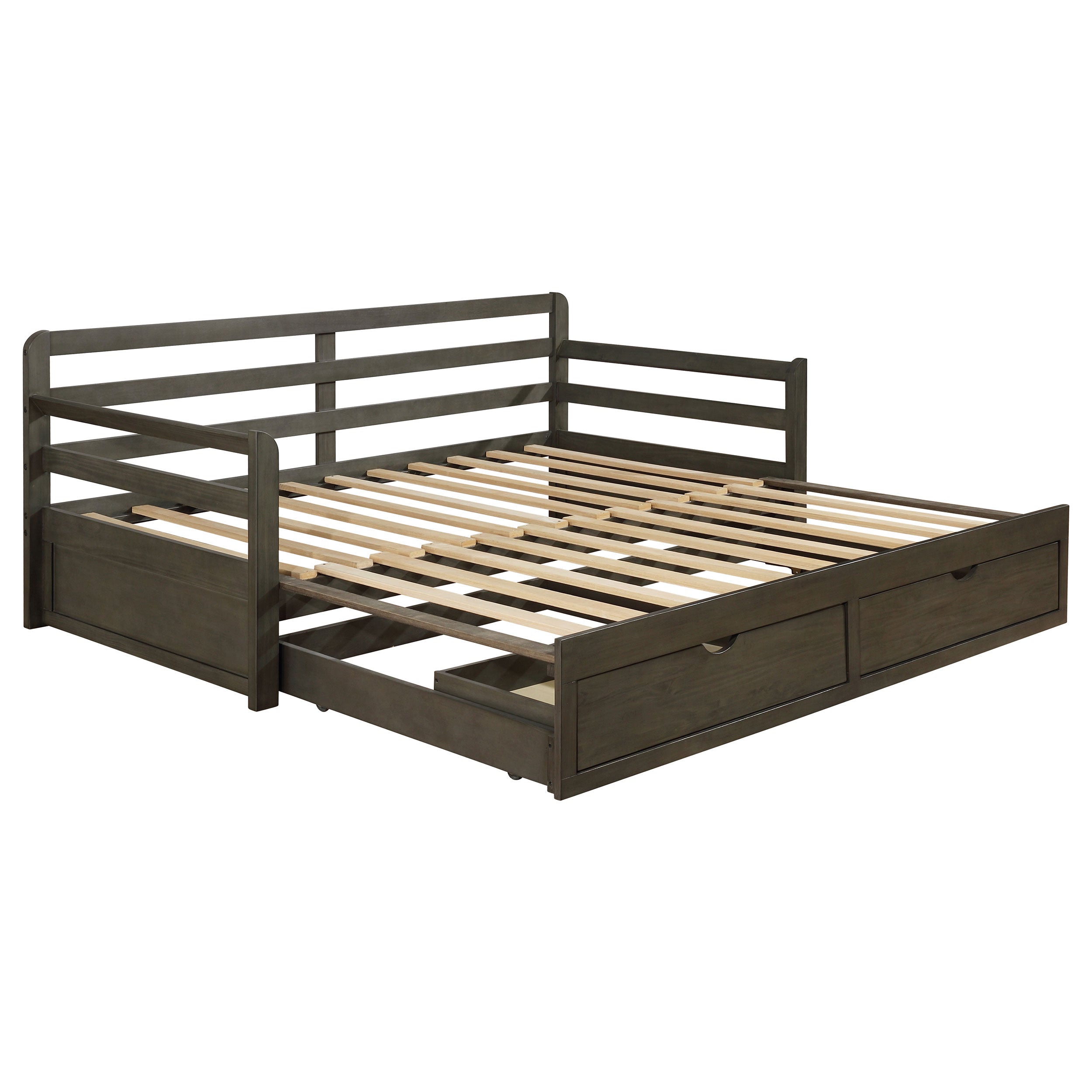Gray Rustic Daybed w/ Extension Trundle