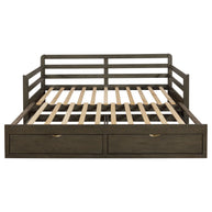 Gray Rustic Daybed w/ Extension Trundle