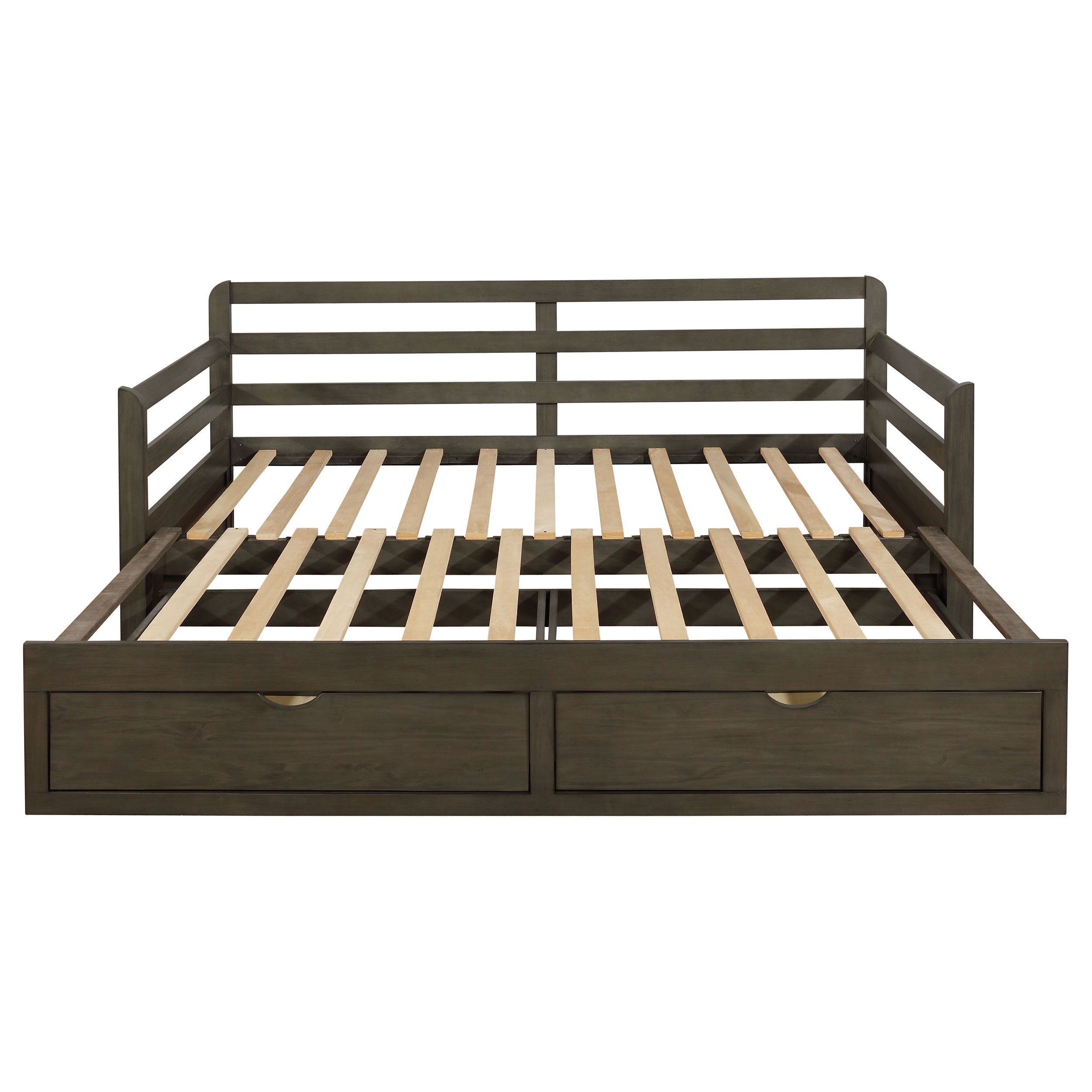 Gray Rustic Daybed w/ Extension Trundle