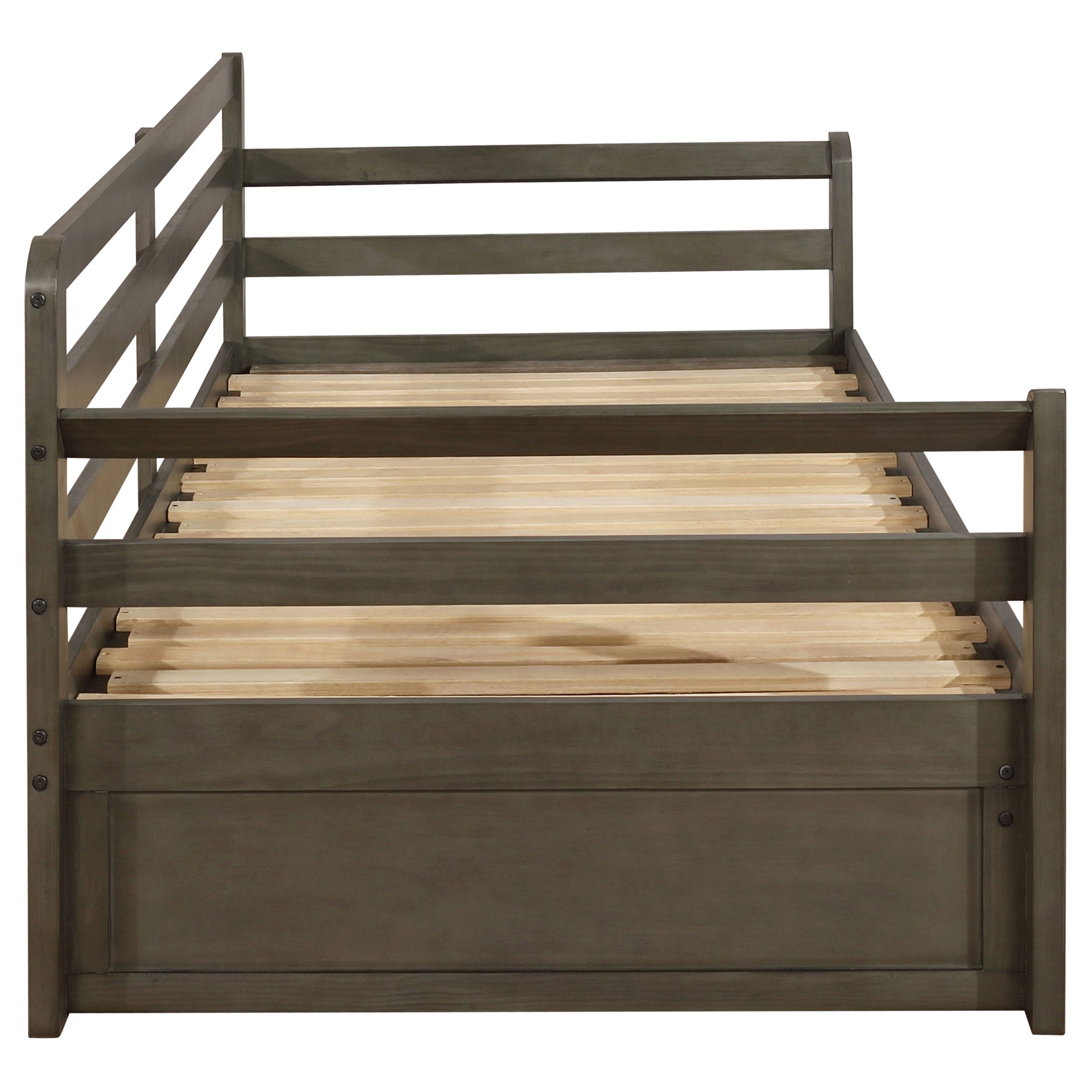 Gray Rustic Daybed w/ Extension Trundle