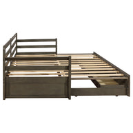 Gray Rustic Daybed w/ Extension Trundle