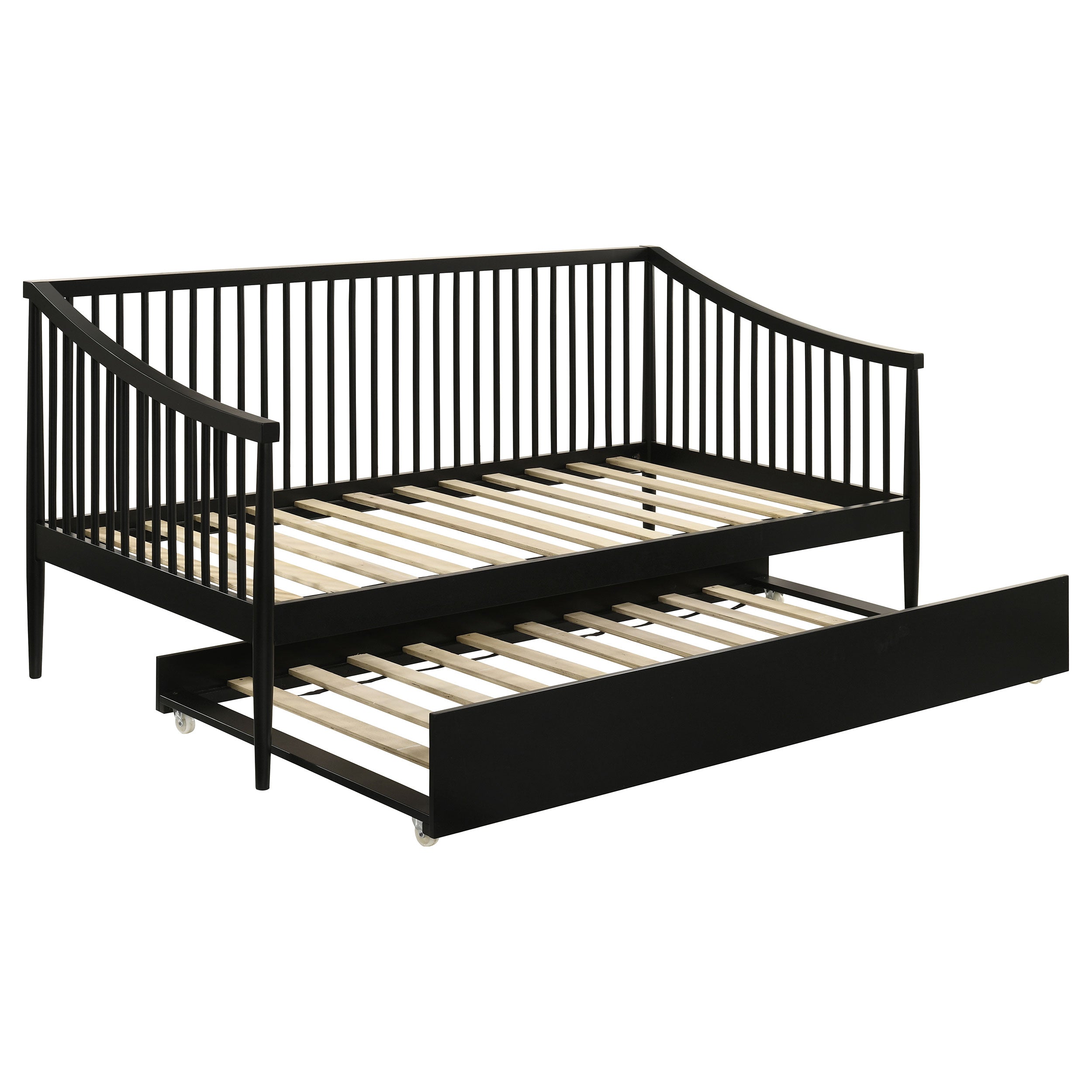 Black Twin Daybed with Pull-Out Trundle
