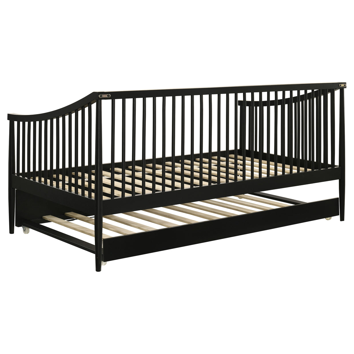 Black Twin Daybed with Pull-Out Trundle