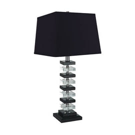 Black & Clear Crystal Table Lamp