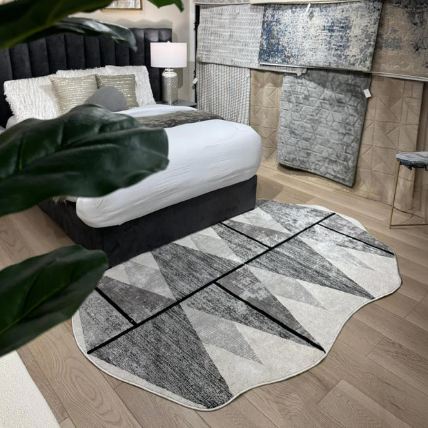 Gray Novelty Shape Area Rug