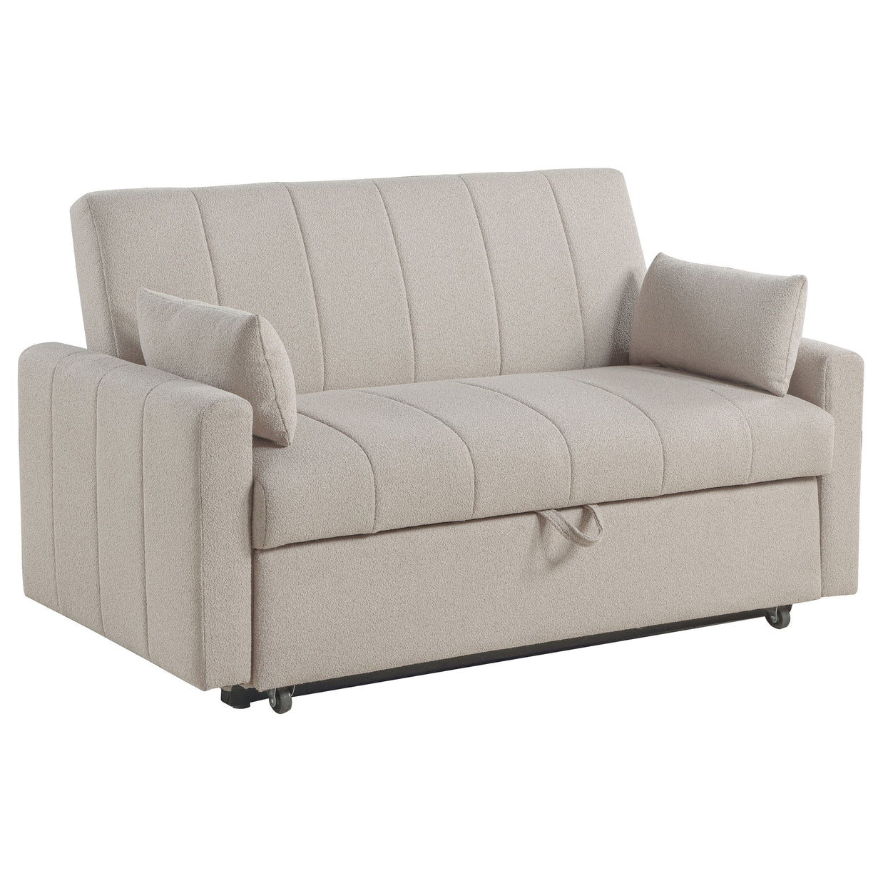 Bouclé Upholstered Sleeper Sofa Bed with Pull-Out Bed