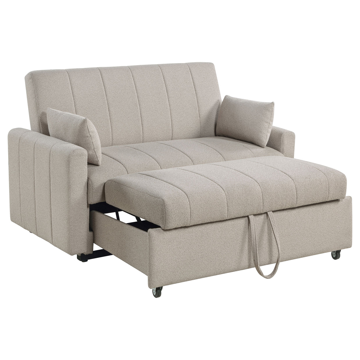 Bouclé Upholstered Sleeper Sofa Bed with Pull-Out Bed