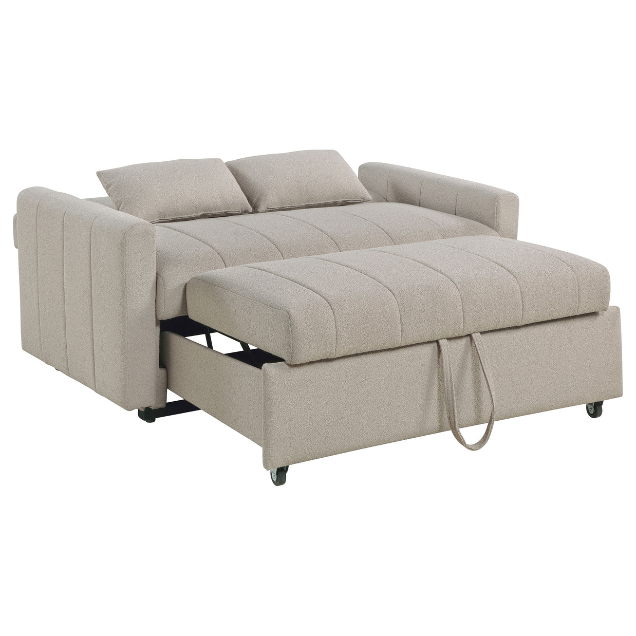 Bouclé Upholstered Sleeper Sofa Bed with Pull-Out Bed