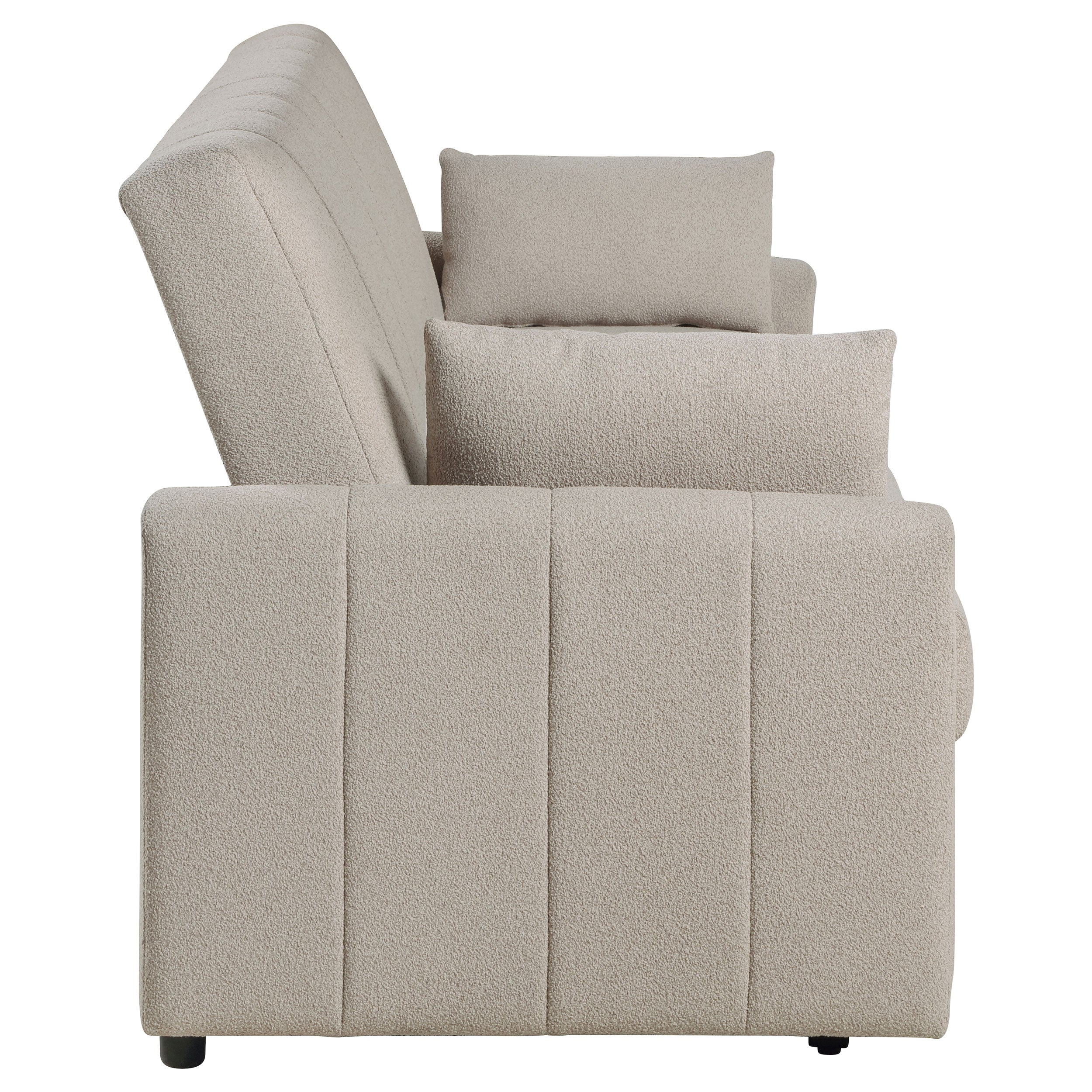 Bouclé Upholstered Sleeper Sofa Bed with Pull-Out Bed