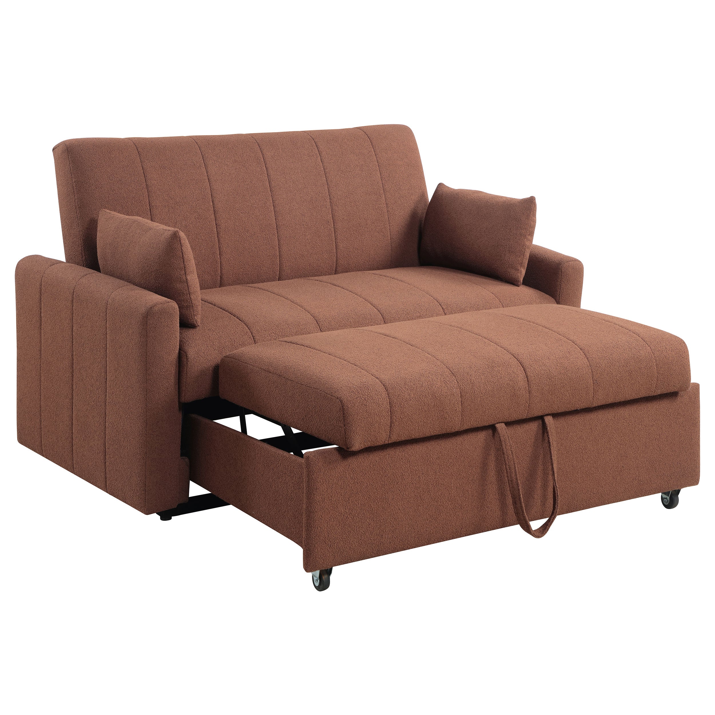 Bouclé Upholstered Sleeper Sofa Bed with Pull-Out Bed