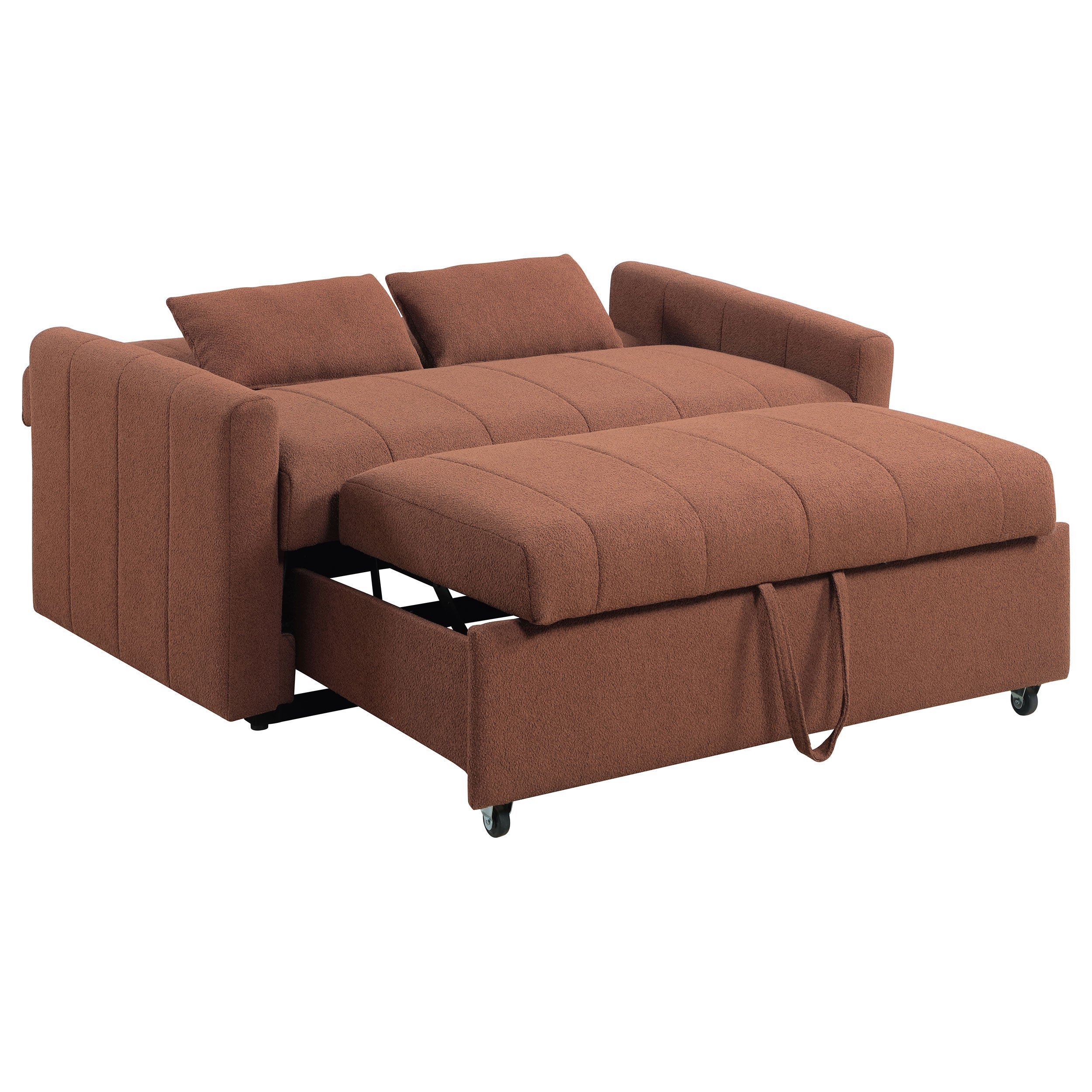 Bouclé Upholstered Sleeper Sofa Bed with Pull-Out Bed