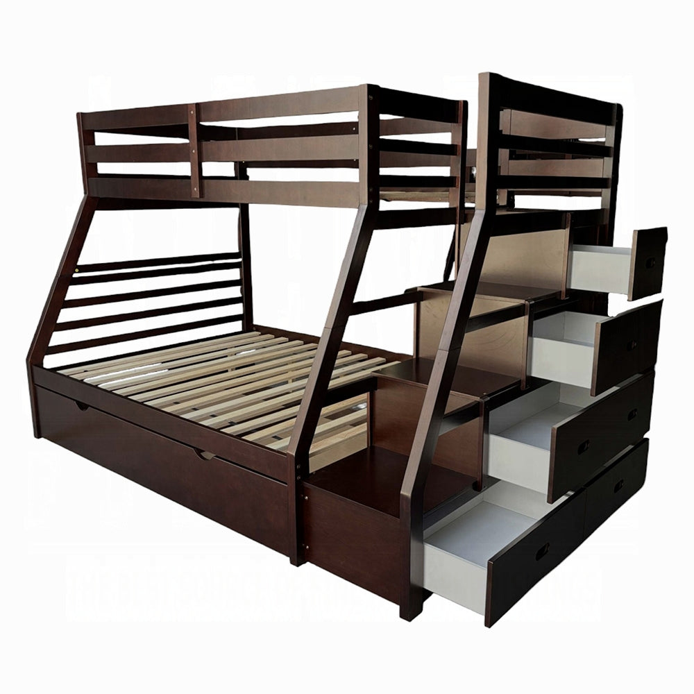 Espresso Twin/Full Storage & Trundle Bunk Bed