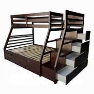 Espresso Twin/Full Storage & Trundle Bunk Bed
