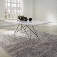 Stainless Steel & Marble Dining Table
