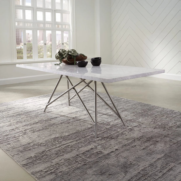 Stainless Steel & Marble Dining Table