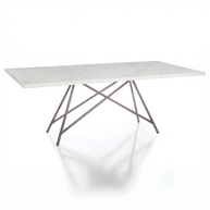 Stainless Steel & Marble Dining Table