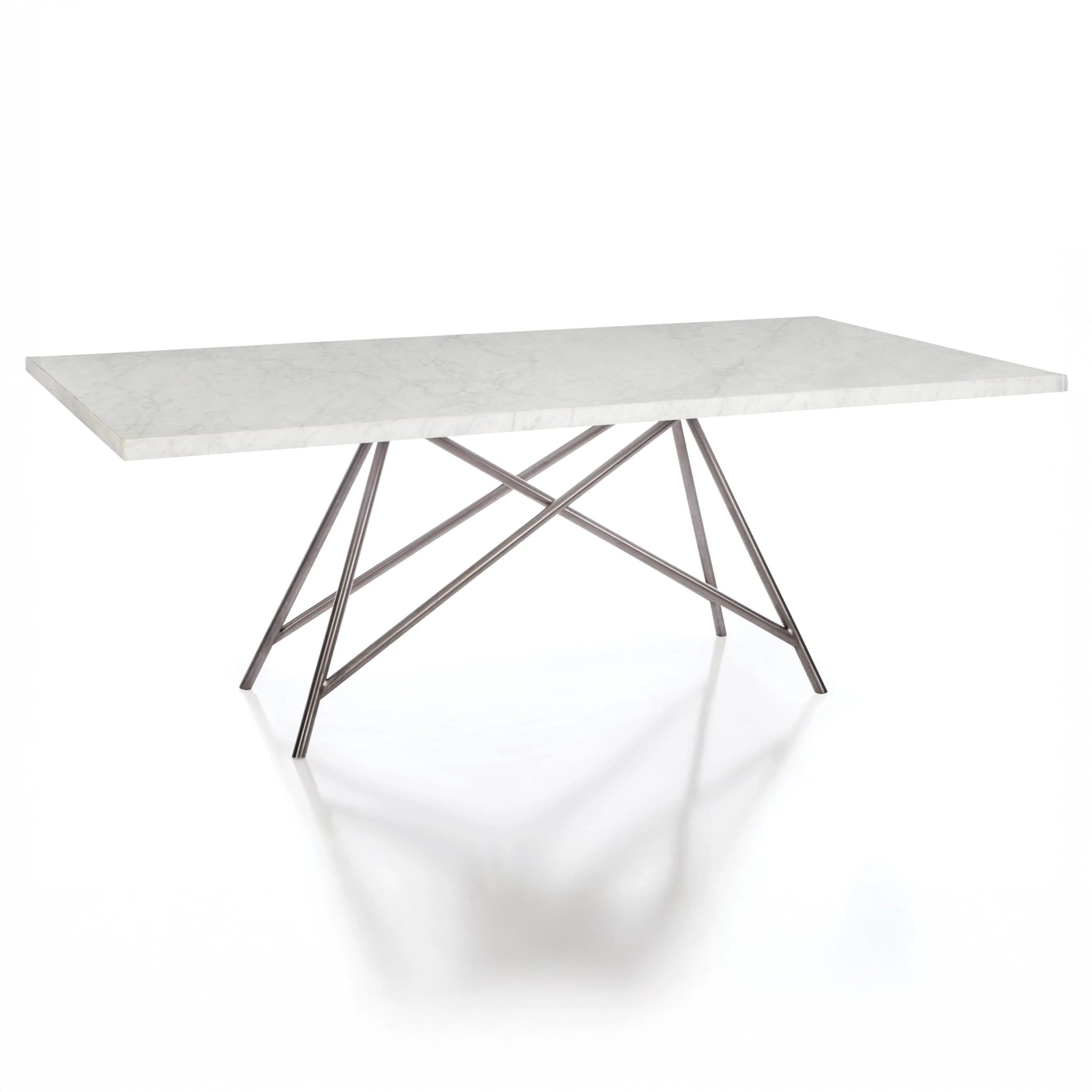 Stainless Steel & Marble Dining Table