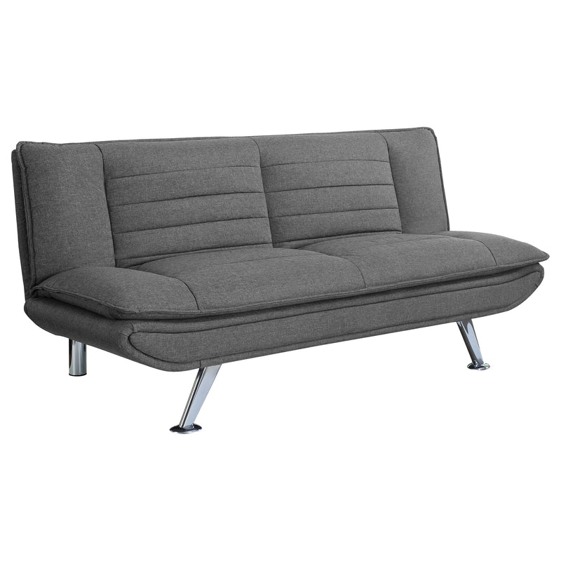 Tufted Convertible Sofa Bed with Chrome Legs
