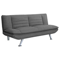 Tufted Convertible Sofa Bed with Chrome Legs