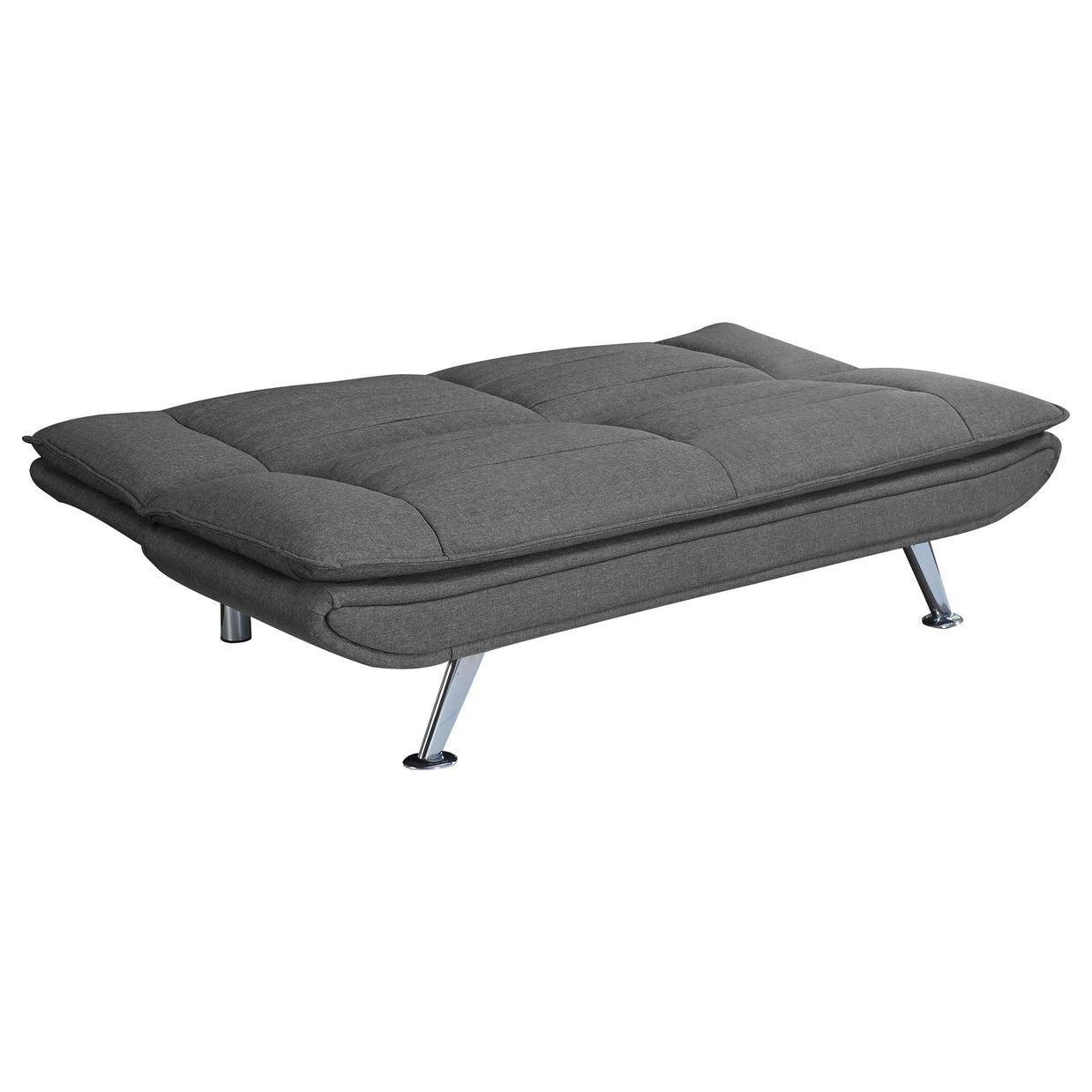 Tufted Convertible Sofa Bed with Chrome Legs