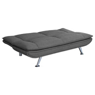 Tufted Convertible Sofa Bed with Chrome Legs