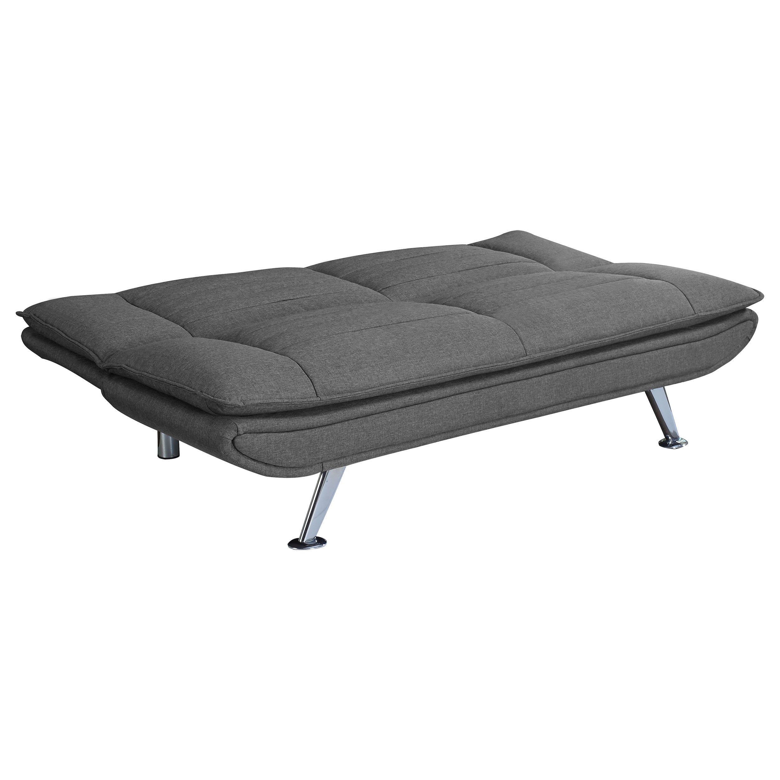 Tufted Convertible Sofa Bed with Chrome Legs