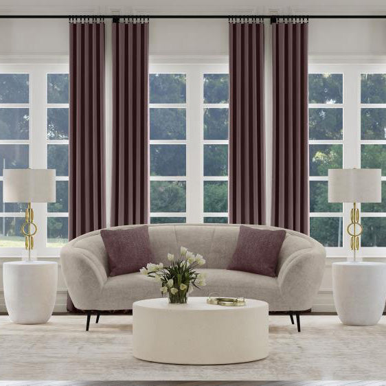 Contemporary Curved Shaped Loveseat