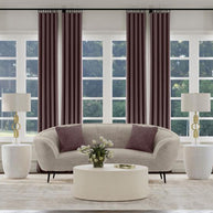 Contemporary Curved Shaped Loveseat