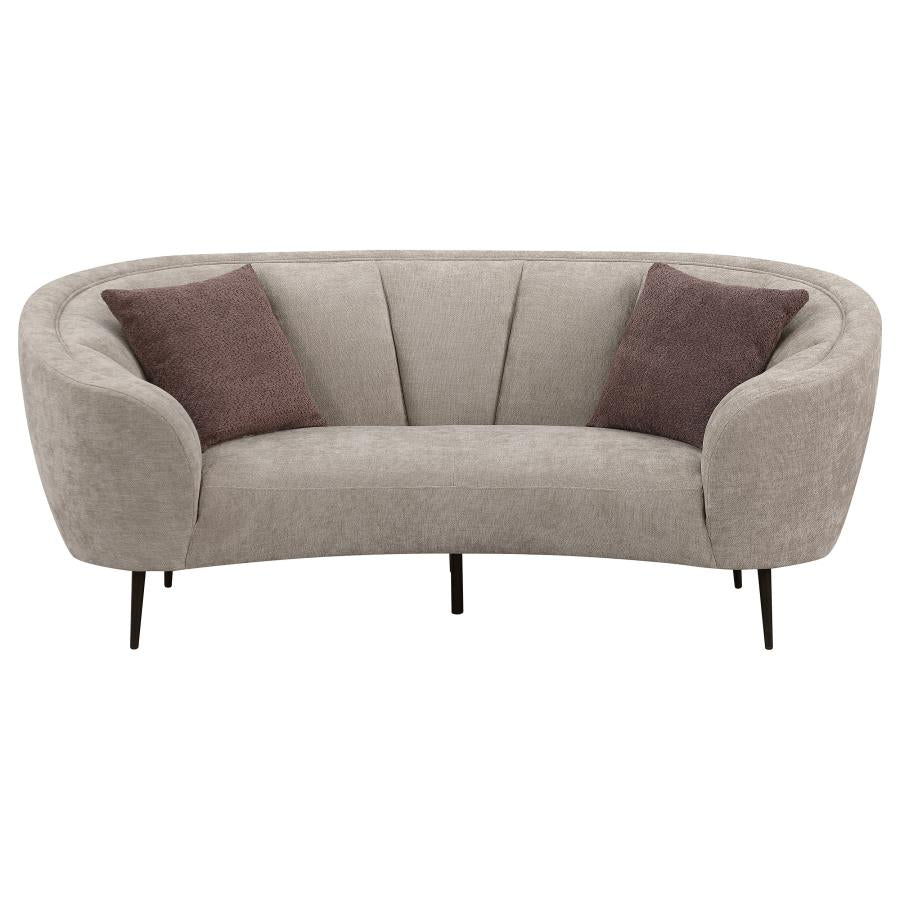 Contemporary Curved Shaped Loveseat