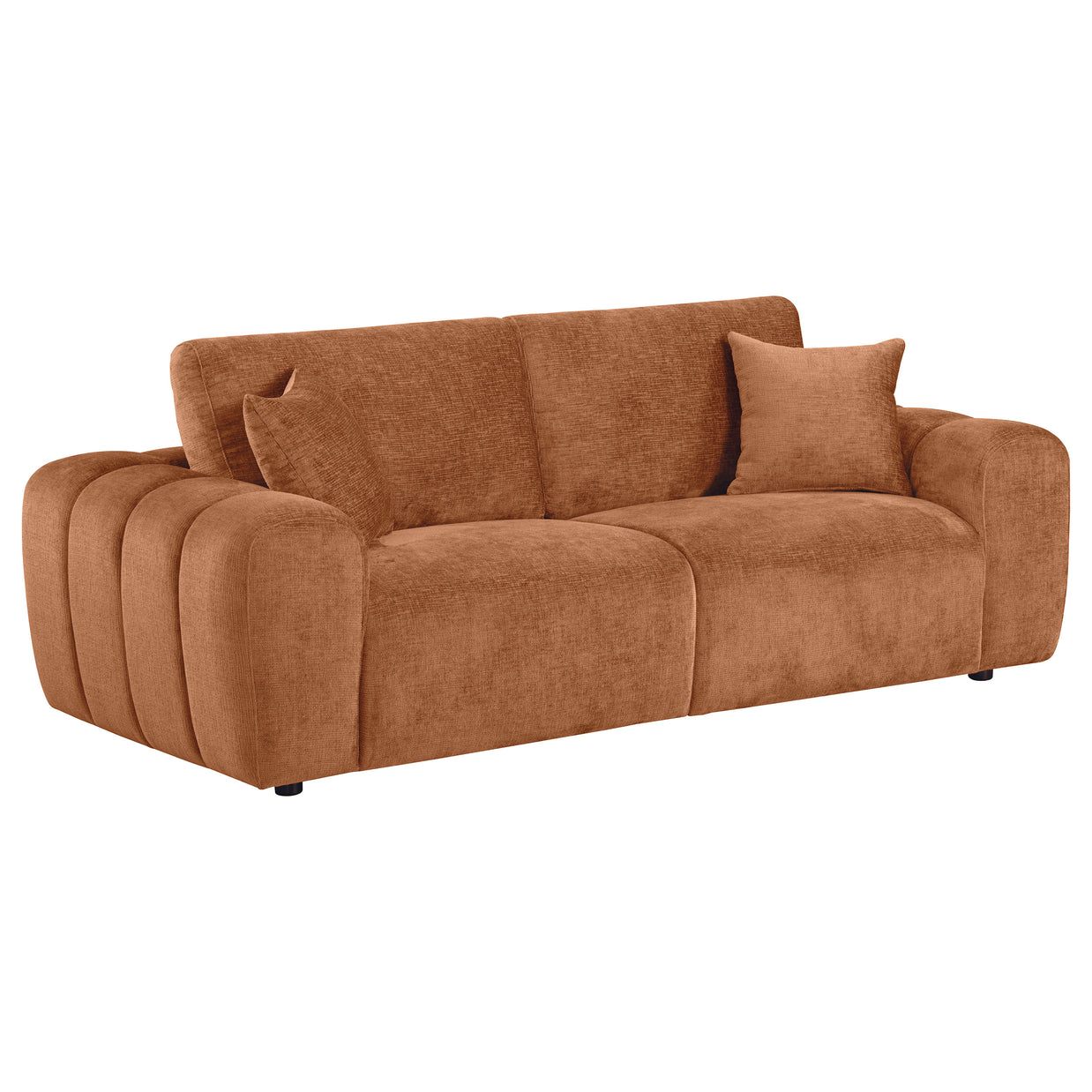 Contemporary Chenille Sofa With Oversized Arms