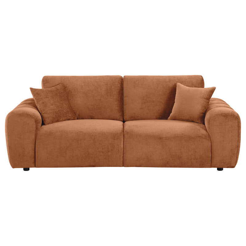 Contemporary Chenille Sofa With Oversized Arms