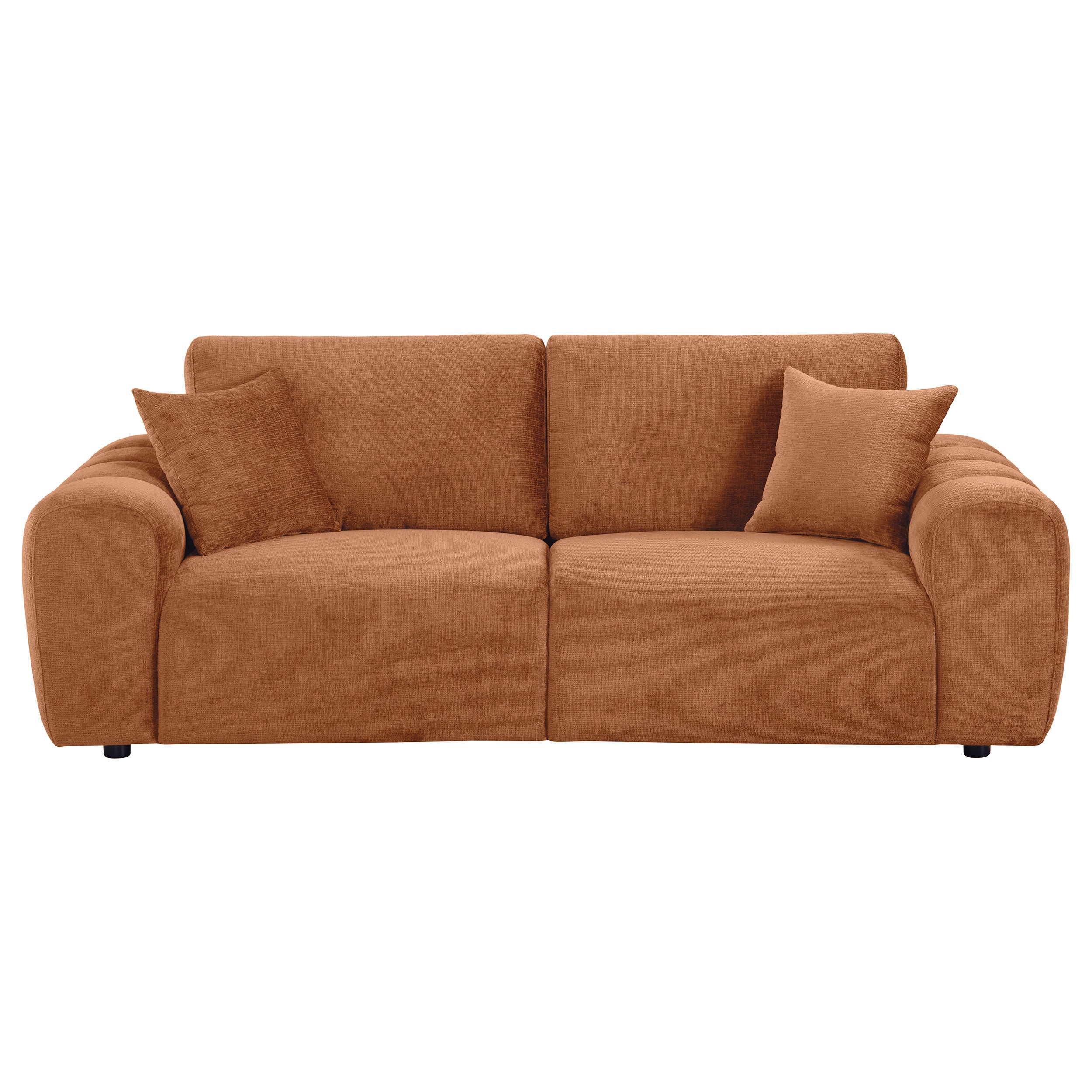 Contemporary Chenille Sofa With Oversized Arms