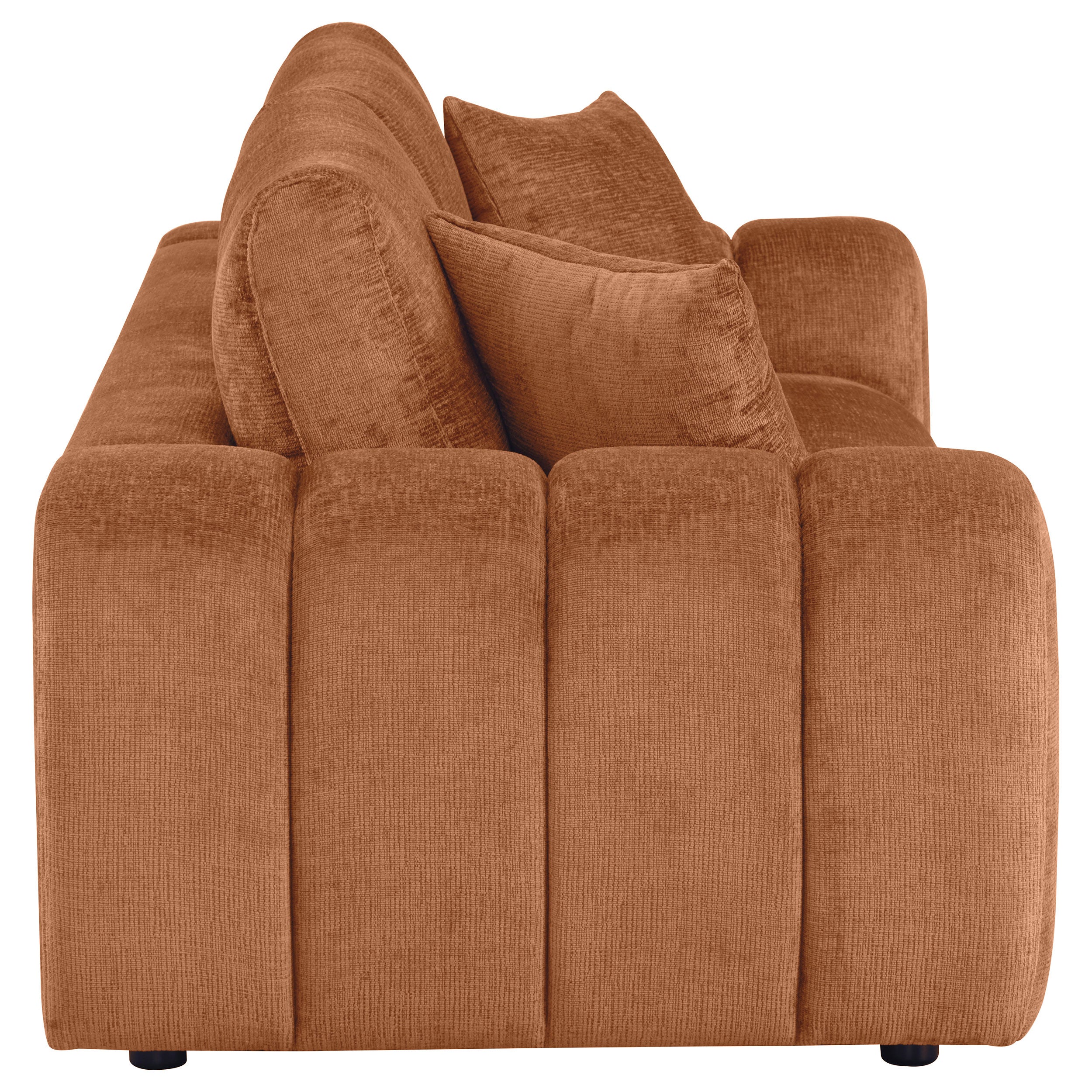 Contemporary Chenille Sofa With Oversized Arms