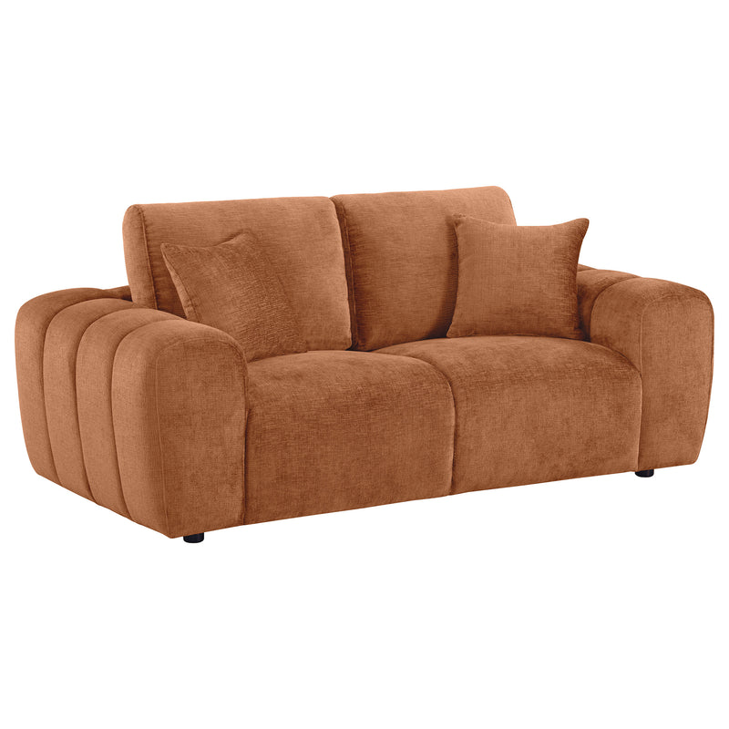 Upholstered Loveseat Burnt Orange