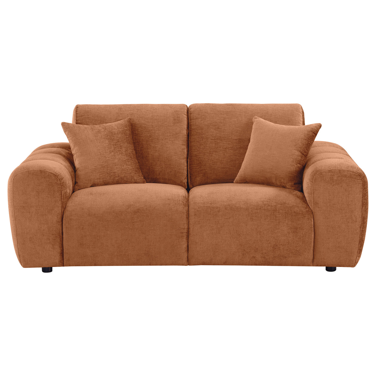 Upholstered Loveseat Burnt Orange