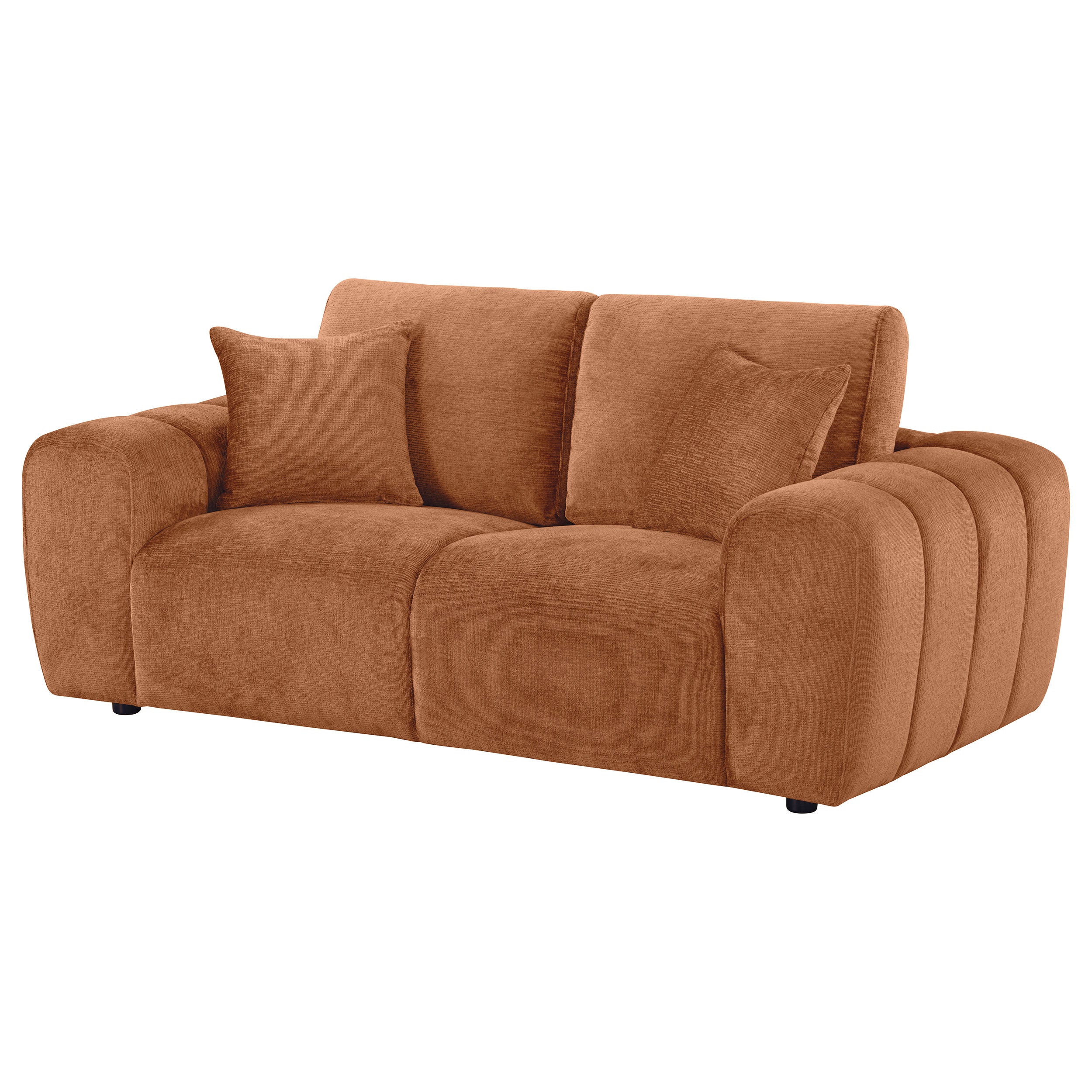 Upholstered Loveseat Burnt Orange