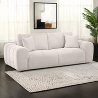 Contemporary Chenille Sofa With Oversized Arms