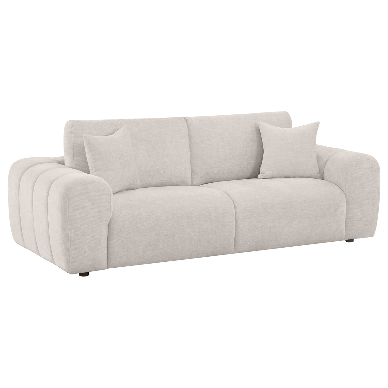 Contemporary Chenille Sofa With Oversized Arms