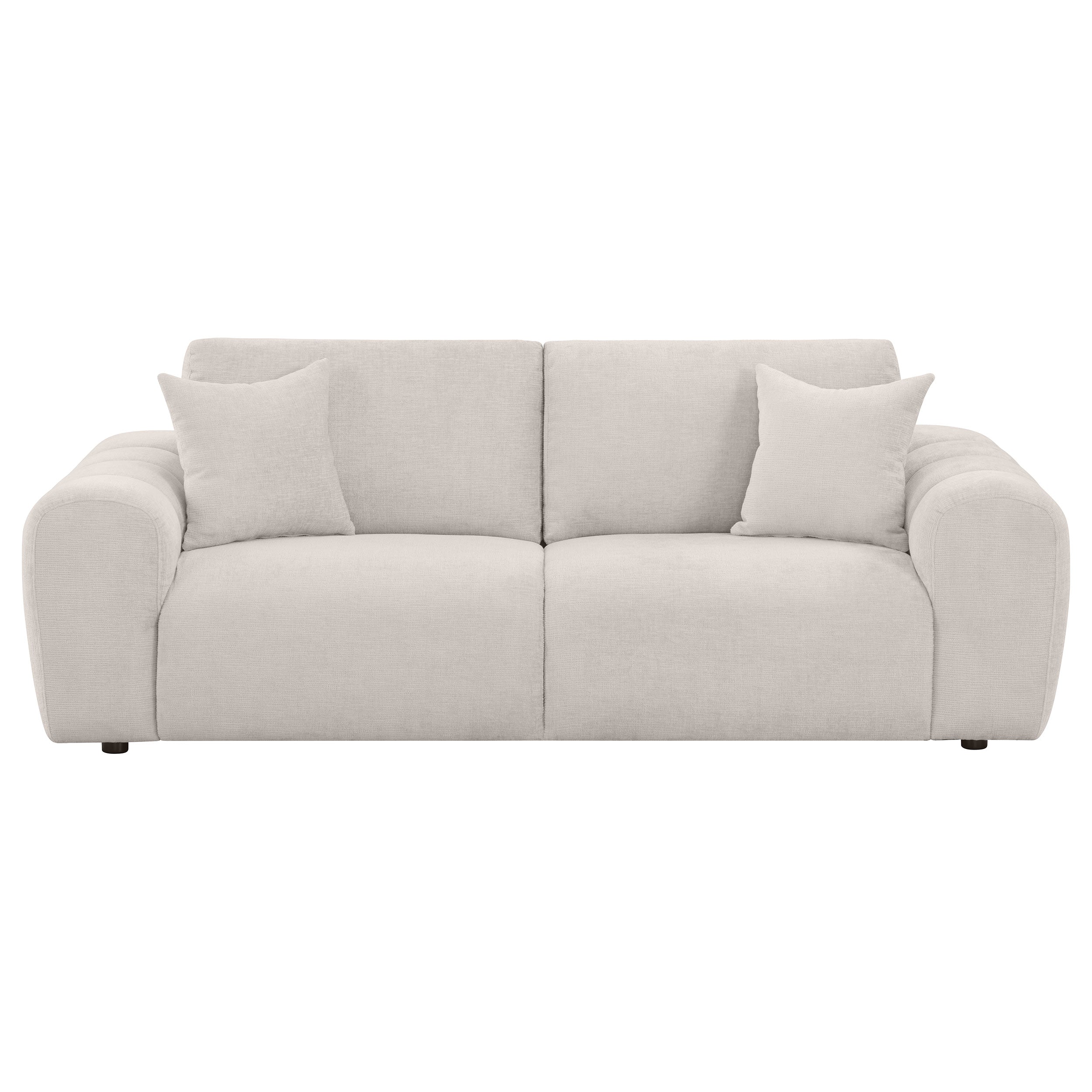 Contemporary Chenille Sofa With Oversized Arms