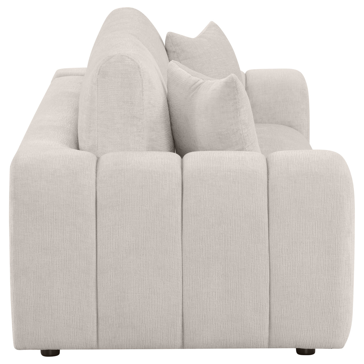 Contemporary Chenille Sofa With Oversized Arms