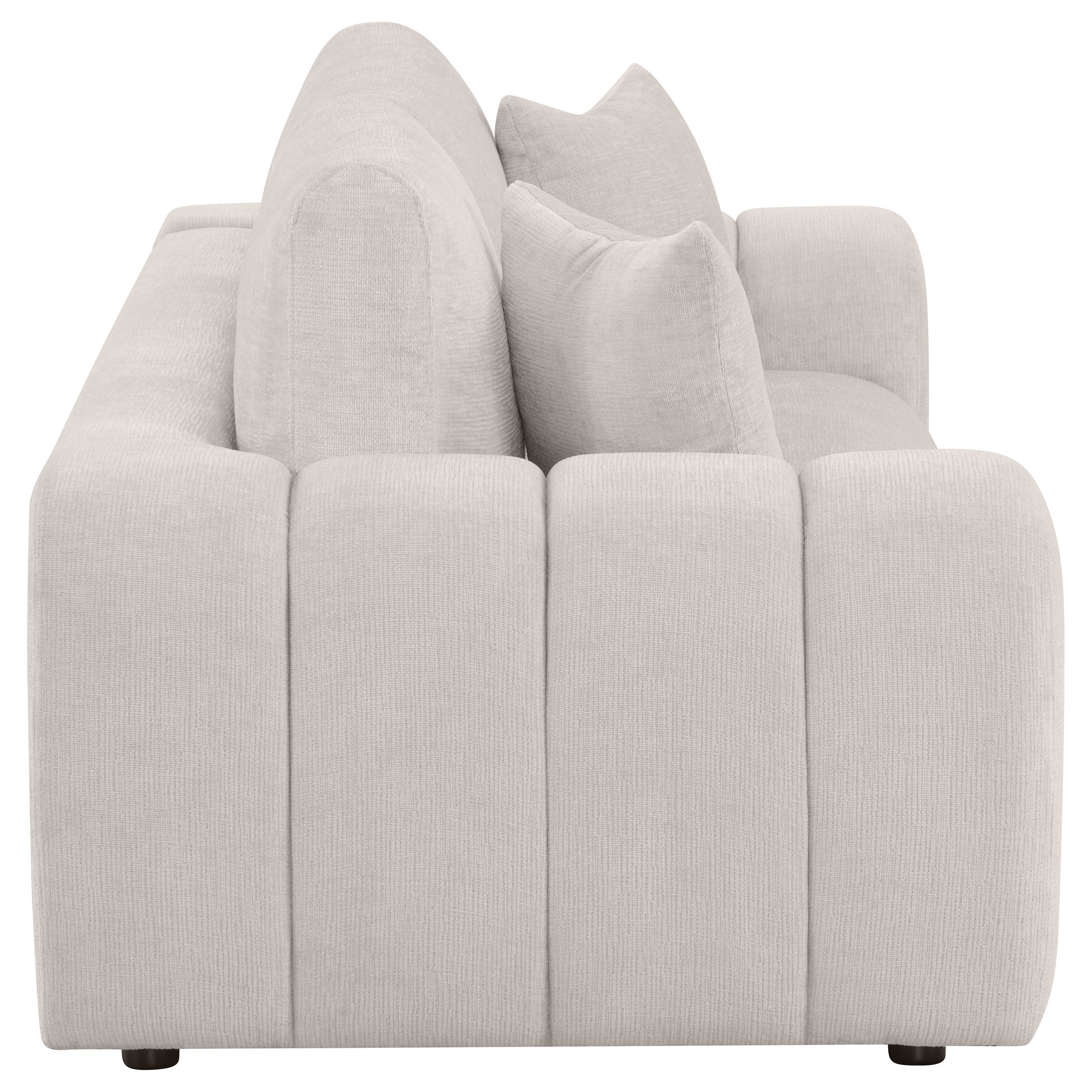 Contemporary Chenille Sofa With Oversized Arms